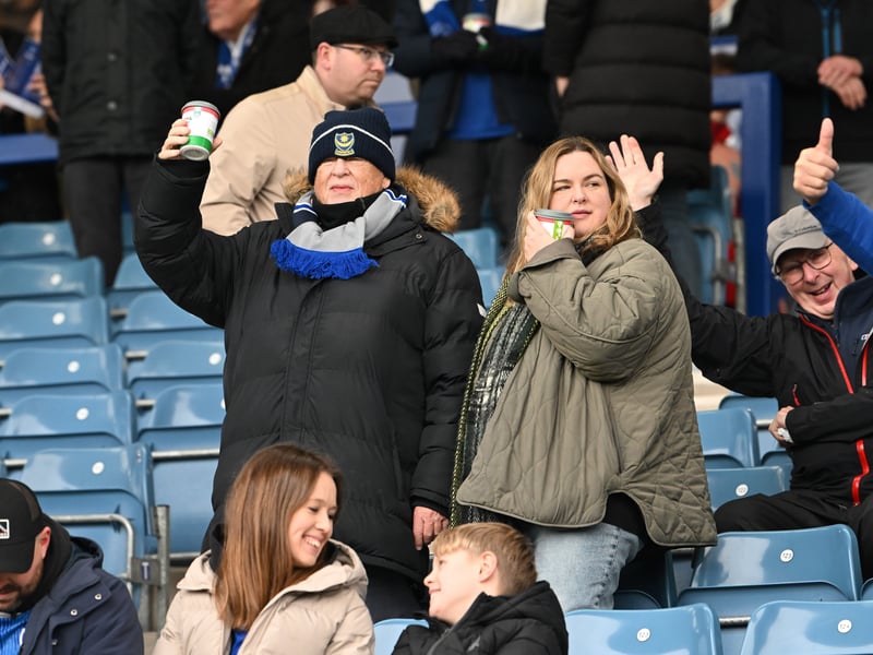 Pompey fans backing their team in the south-coast derby against Southampton.  