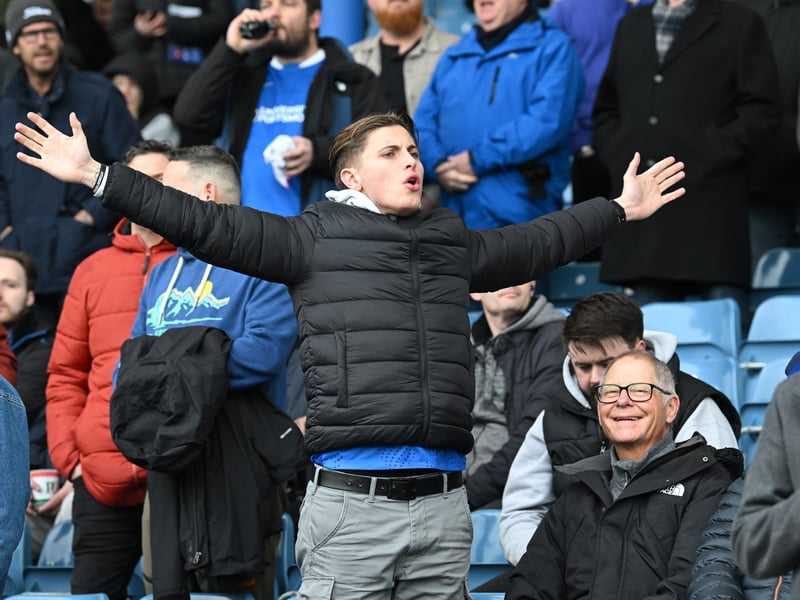 Pompey fans backing their team in the south-coast derby against Southampton.  