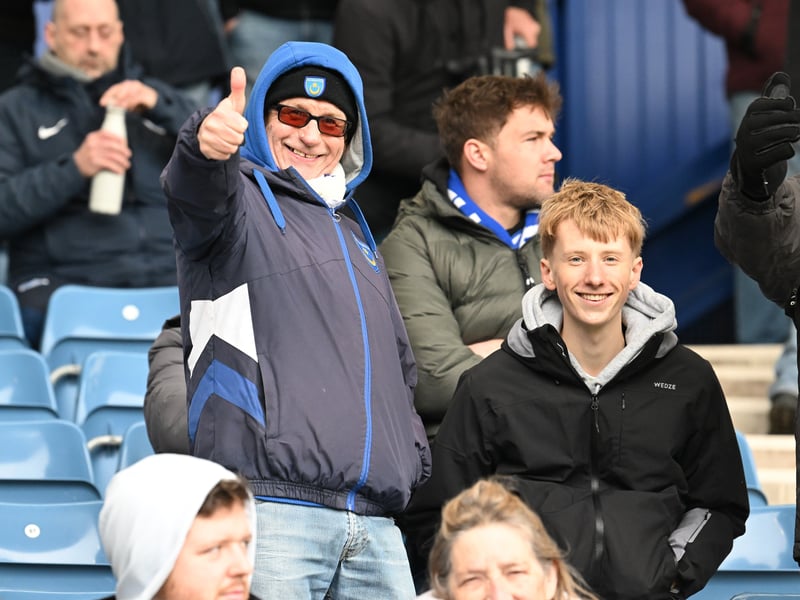 Pompey fans backing their team in the south-coast derby against Southampton.  