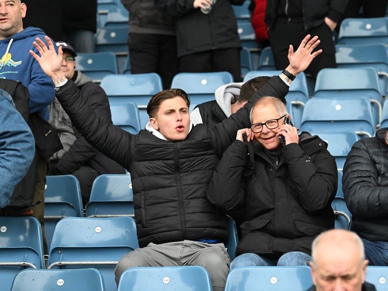 Pompey fans backing their team in the south-coast derby against Southampton.