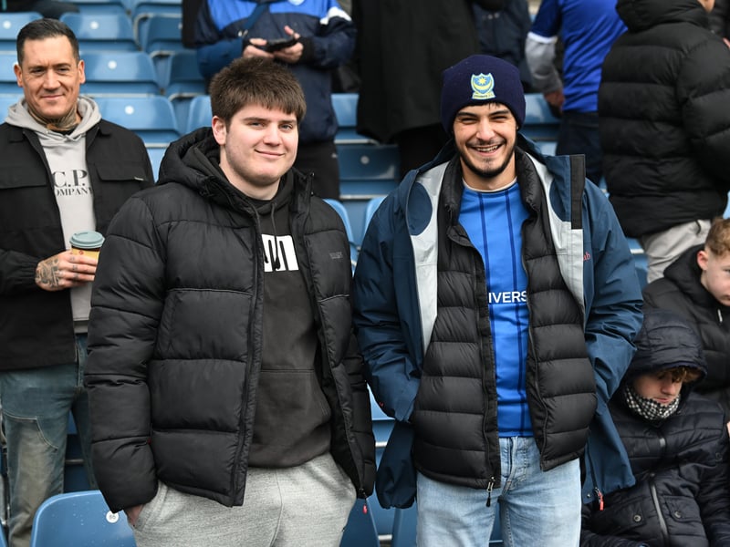 Pompey fans backing their team in the south-coast derby against Southampton.   