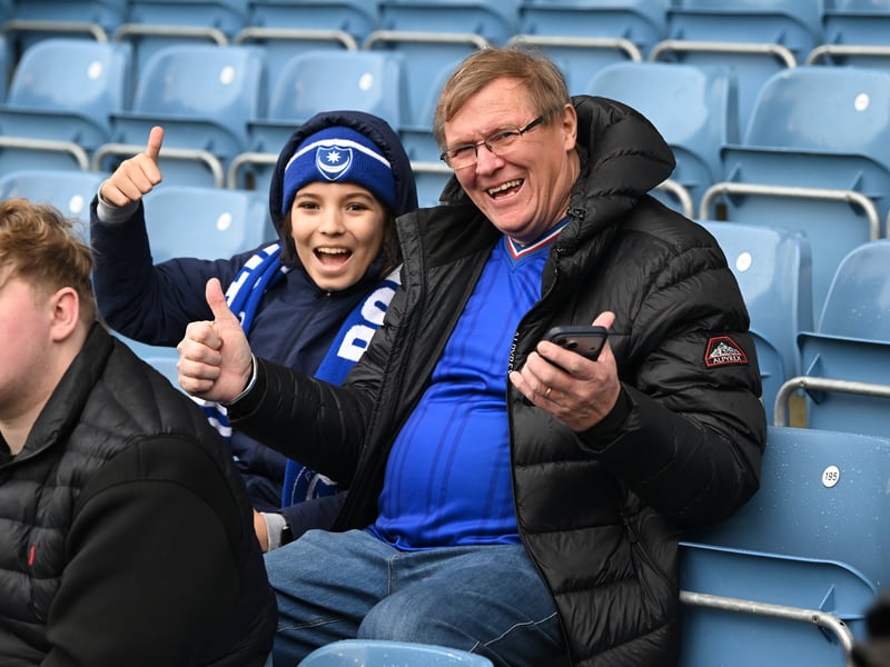 Pompey fans backing their team in the south-coast derby against Southampton.  