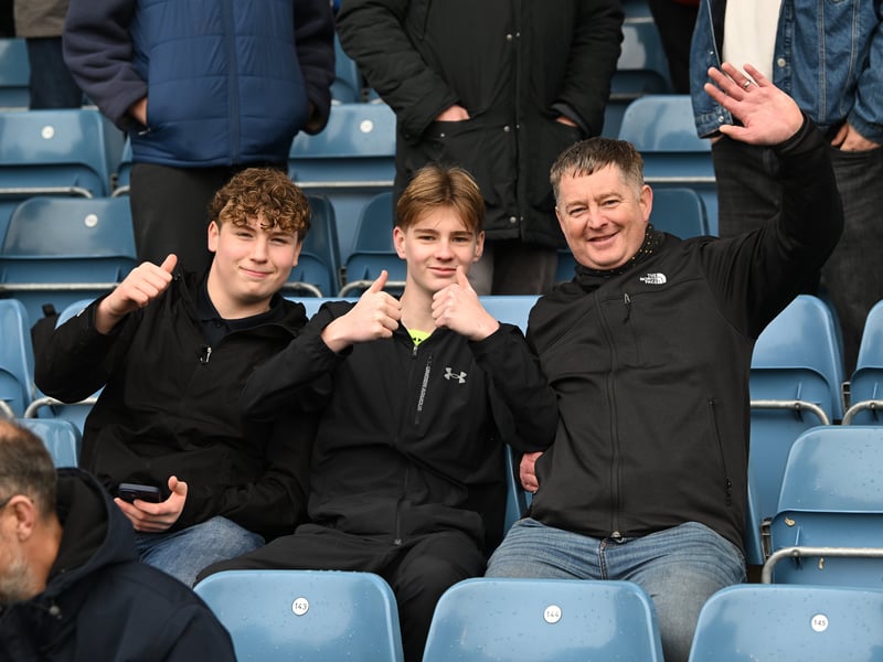 Pompey fans backing their team in the south-coast derby against Southampton.