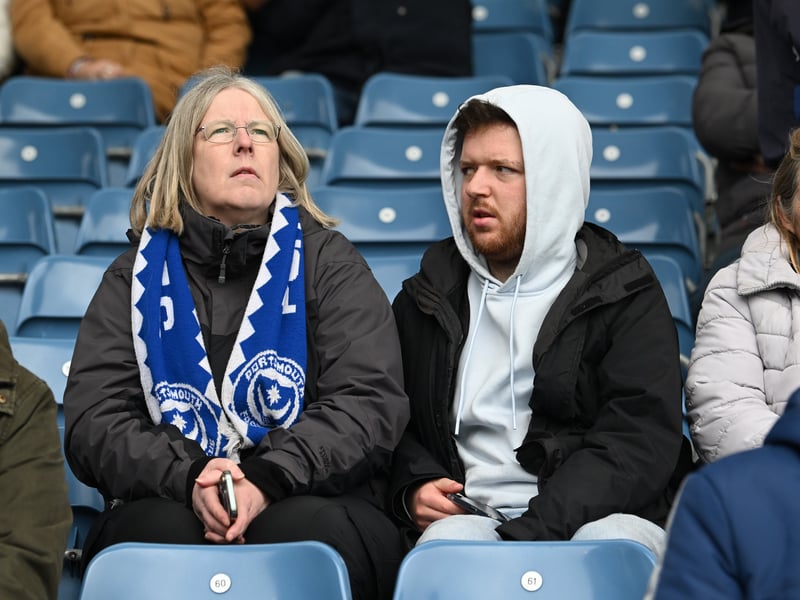 Pompey fans backing their team in the south-coast derby against Southampton.     