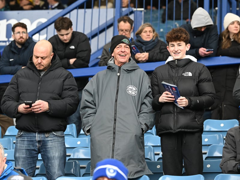 Pompey fans backing their team in the south-coast derby against Southampton.    