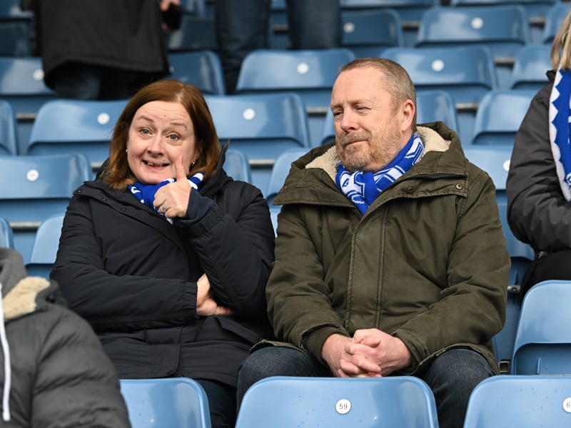 Pompey fans backing their team in the south-coast derby against Southampton.