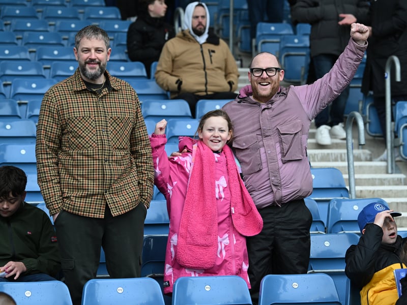 Pompey fans backing their team in the south-coast derby against Southampton.