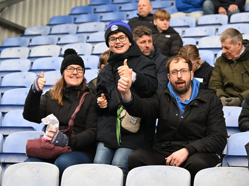 Pompey fans backing their team in the south-coast derby against Southampton.