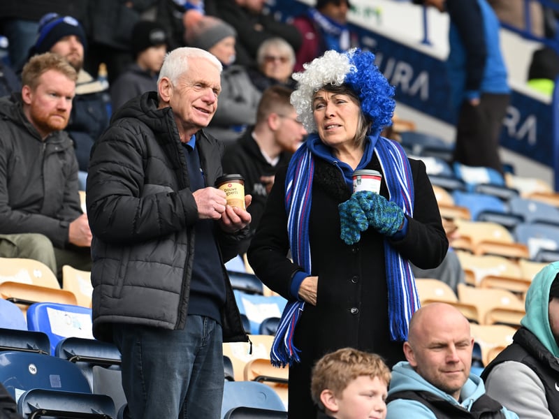 Pompey fans backing their team in the south-coast derby against Southampton.