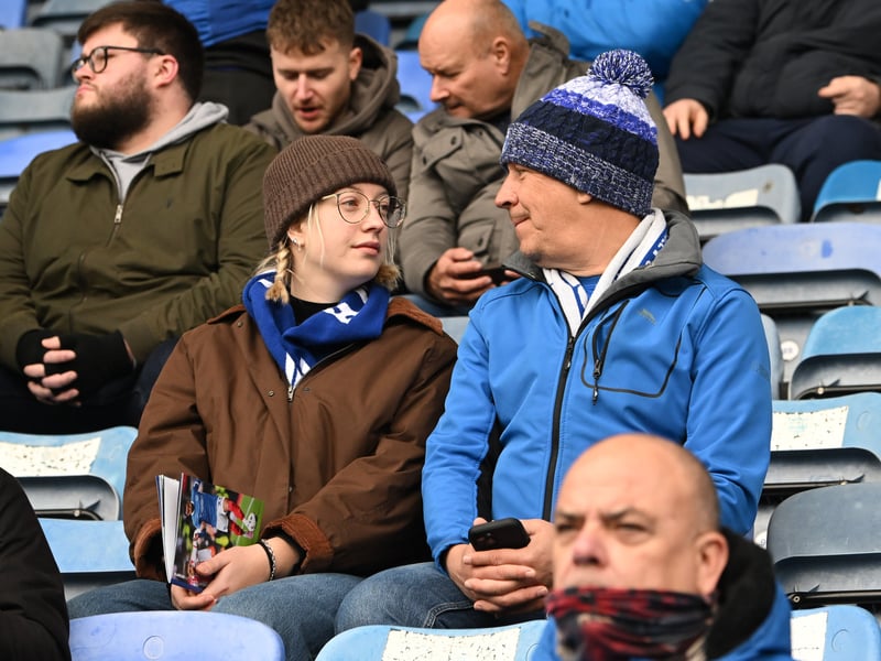 Pompey fans backing their team in the south-coast derby against Southampton.    
