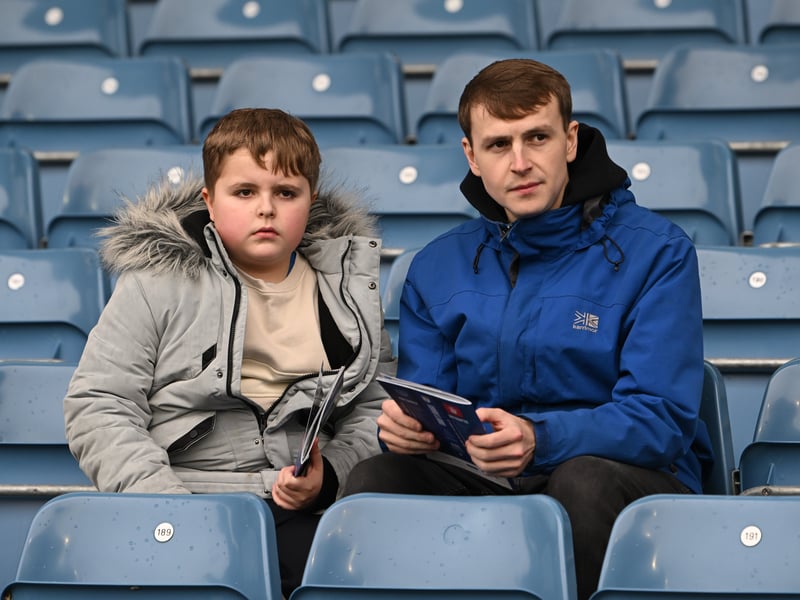 Pompey fans backing their team in the south-coast derby against Southampton.       