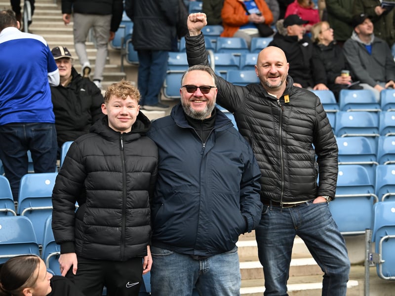 Pompey fans backing their team in the south-coast derby against Southampton. 