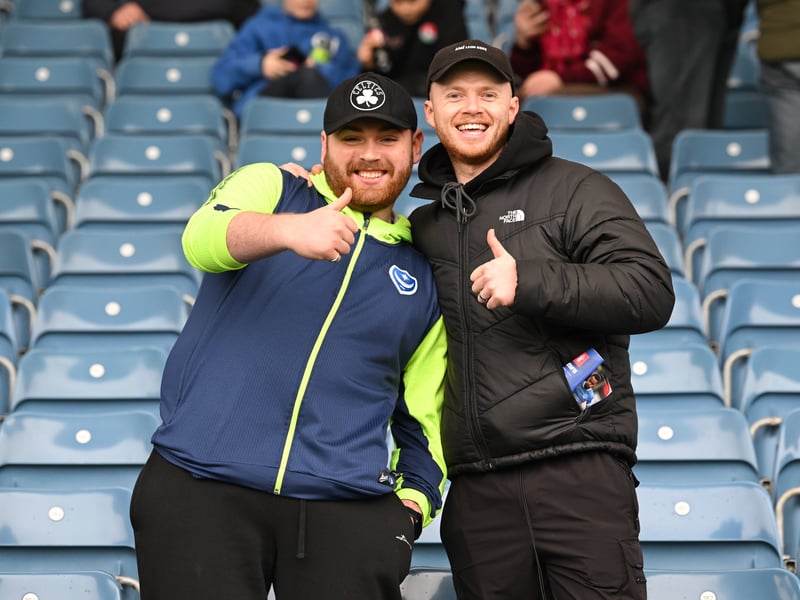 Pompey fans backing their team in the south-coast derby against Southampton.    