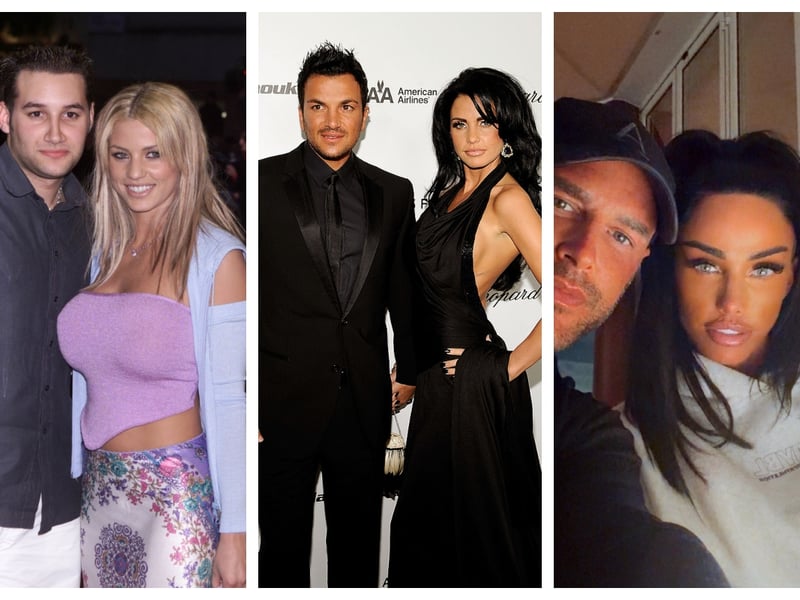 Katie Price is now married to Lee Andrews (pictured far right). She previously dated Dane Bowers and was married to Peter Andre