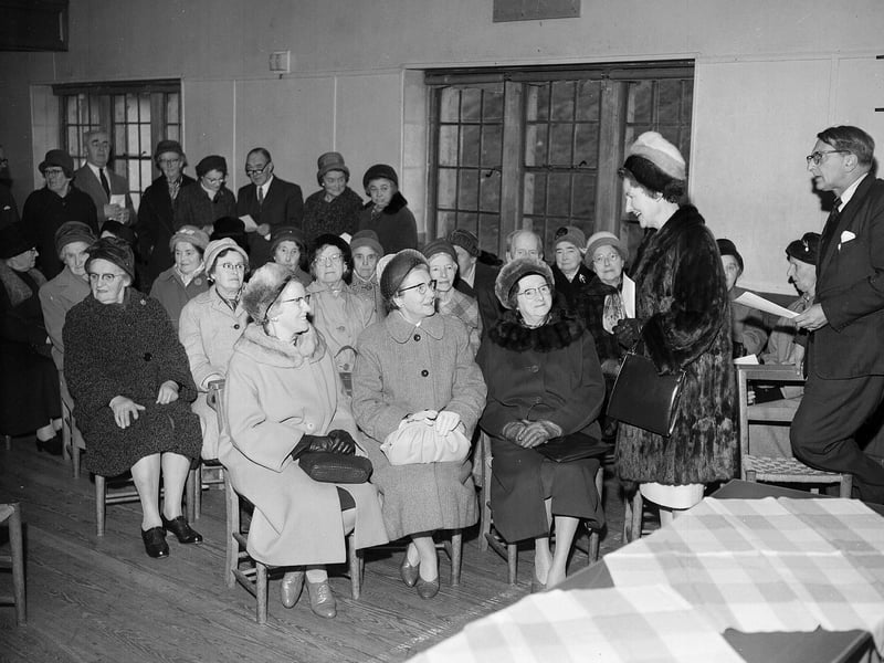 Lady Morton opens the Blackford Old People's Club in November 1963.