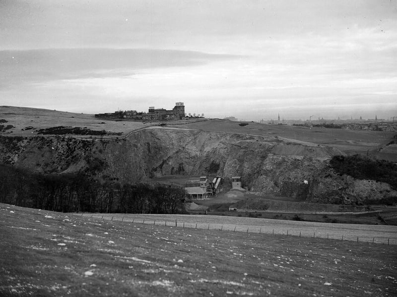 A view of Blackford Hill Quarry taken in December 1959.
