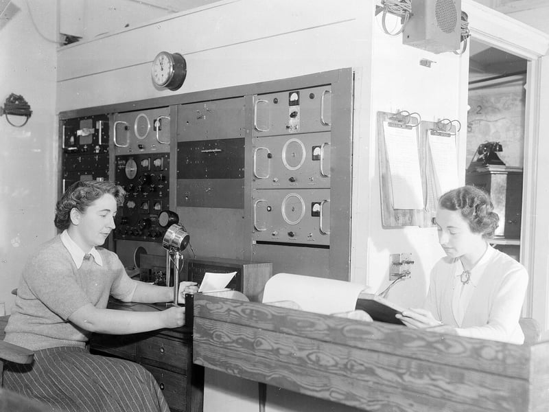 The police wireless station at Blackford Hill in March 1952.