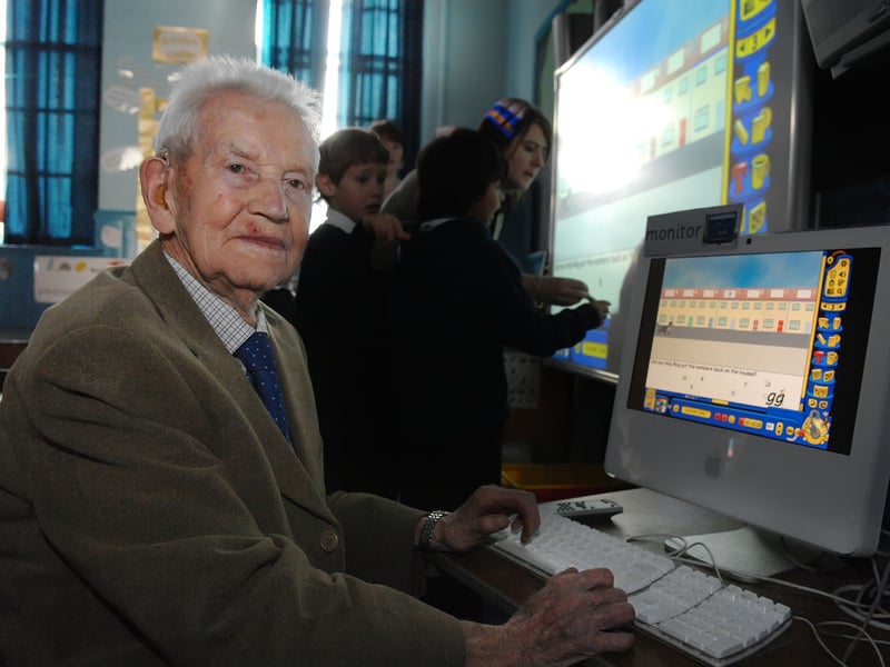 The 76-year-old cutting from the Evening News resulted in a generous donation from an ex-pupil in January, 2009, which transformed four classrooms at Tollcross primary school. The modern interactive whiteboards, worth more than £10,000, were gifted to the school by the Evelyn Jamieson Fund.
Her brother George Jamieson, 95, visited the school for an official unveiling of the equipment.