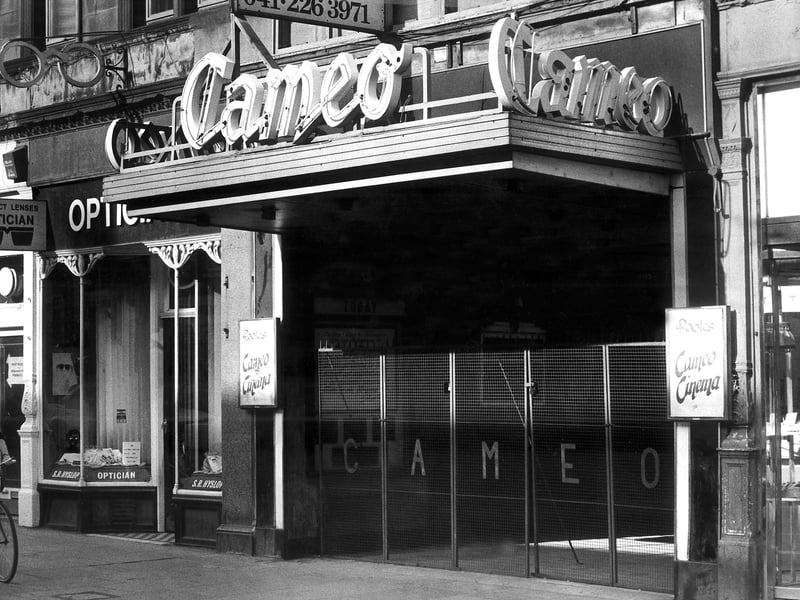 The Cameo Cinema in Home Street, Tollcross, pictured in the summer of 1986. Originally known as The King's Cinema, it opened in 1914 and closed in 1982, before being re-opened, when bought by a London company, in 1986.