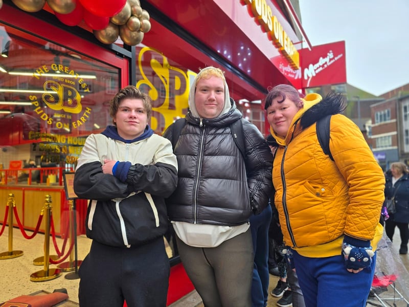 A new SpudBros Express franchise opened its doors on January 27.
Pictured: Levi Libby, Jake Fisher and Emily Mason.
Picture: Habibur Rahman