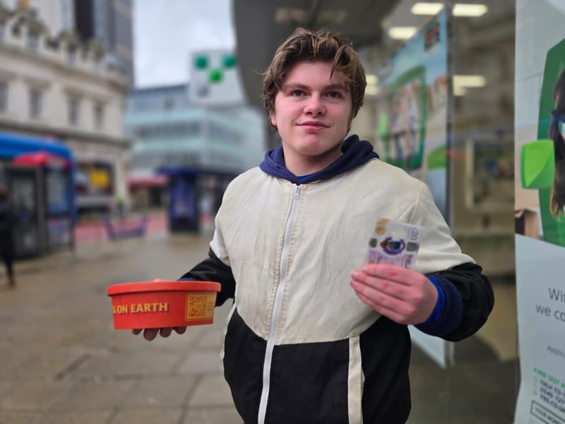 A new SpudBros Express franchise opened its doors on January 27.
Pictured: Levi Libby waited overnight at the new SpudBros Express site in Commercial Road.
Picture: Habibur Rahman