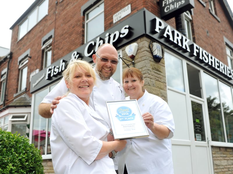 September 2016 and staff at Park Fisheries were celebrating second place in the YEP Chip Shop of the Year competition. Pictured, from left, are Gail Cursley, Simon Mortimer and Linda Appleton.