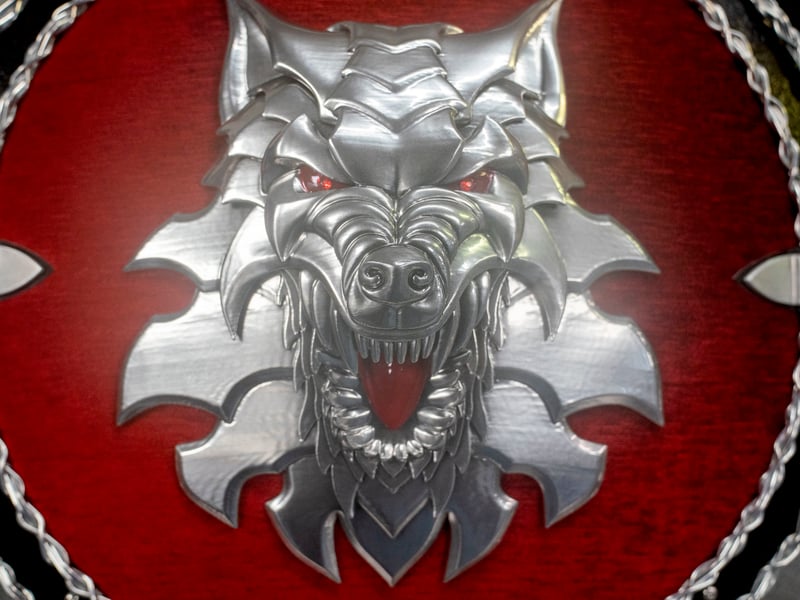 The shield carried by a member of the Jarl Squad on the parade.