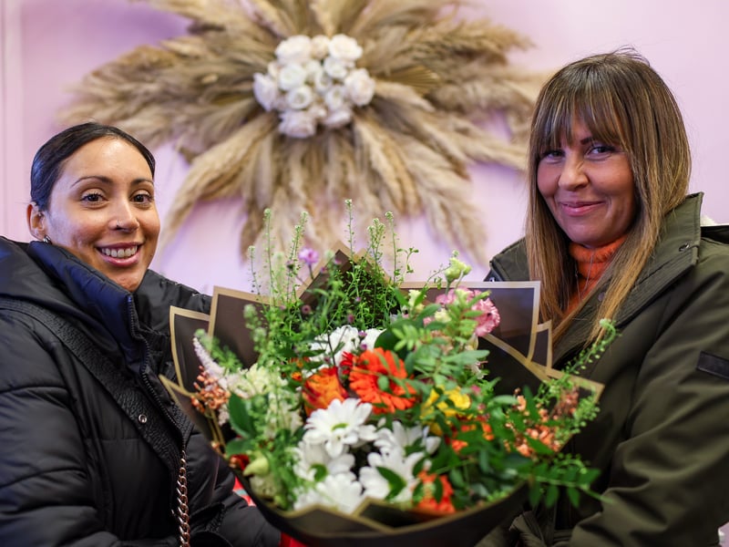 Sammy Williams and Hayley Gordon at the opening of Lottie's Florist.