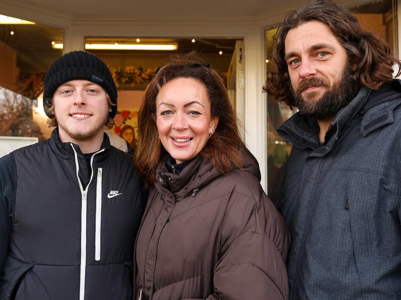 Lewis Blake, Kathy Curtis and Matthew Keane at the opening of Lottie's Florist.