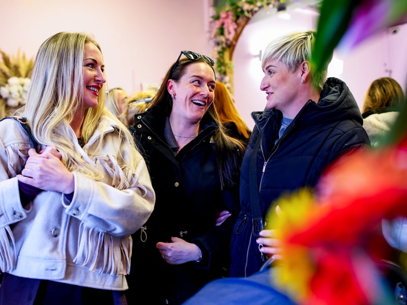Lisa Strain, Katrina Hindson and Sophie Pearce at the opening of Lottie's Florist.
