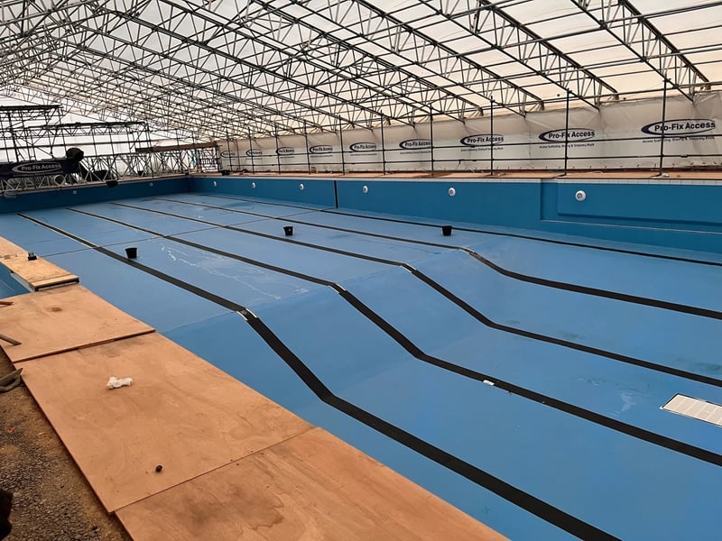 Racing lines have been added to Hilsea Lido with contractors working over Christmas to get the job done. 