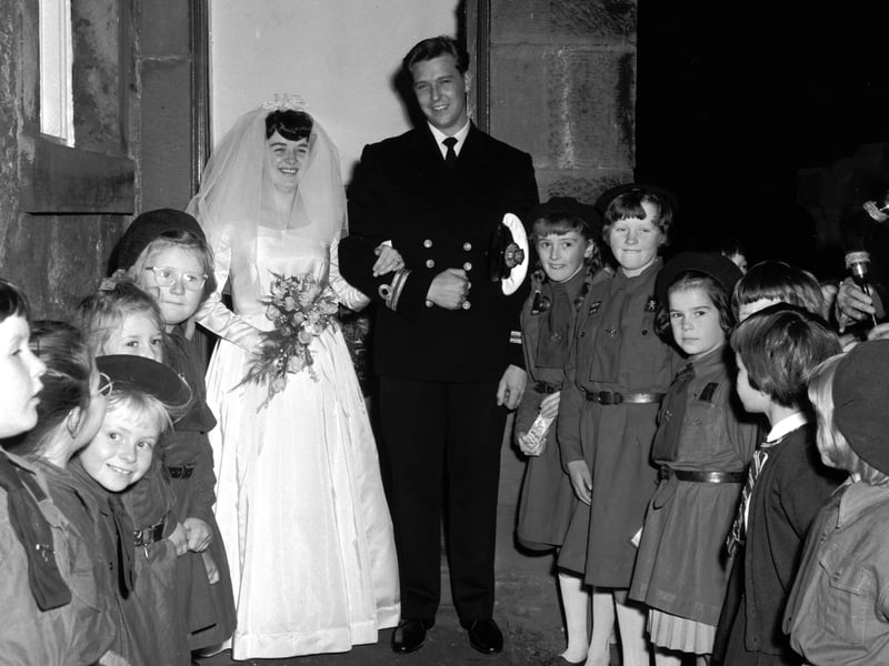The Oroh- Foulner wedding at Newton Parish Church, Danderhall, in October 1965.