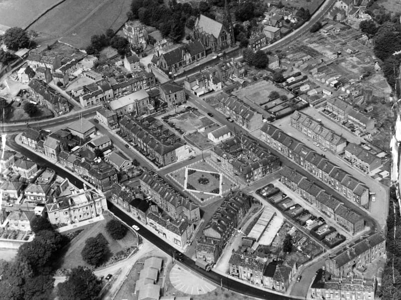 Holywell Green, Halifax, seen from above in September 1970