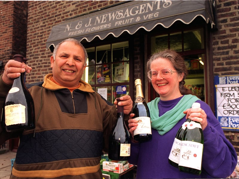 Do you remember Naseeb and Joan Ali? They are pictured outside their newsagents in November 1997.