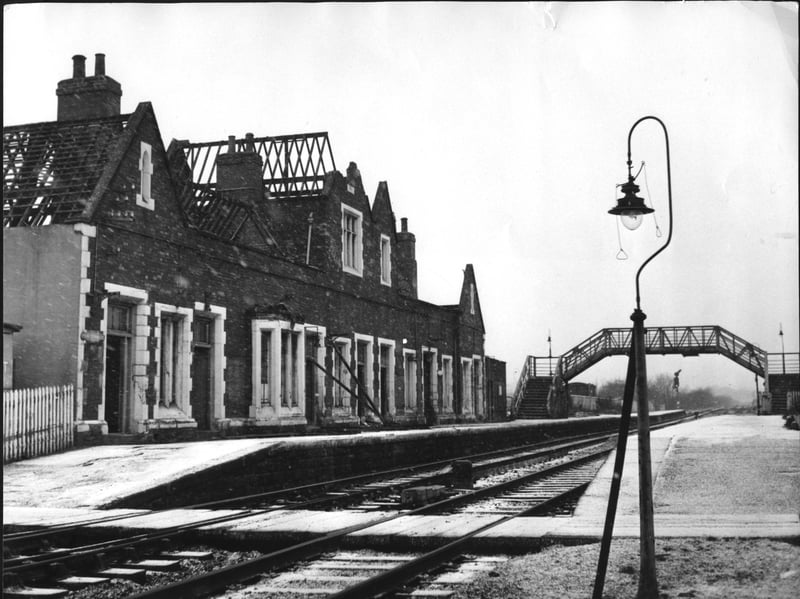 Monkhill Railway Station at Pontefract being demolished in February 1970