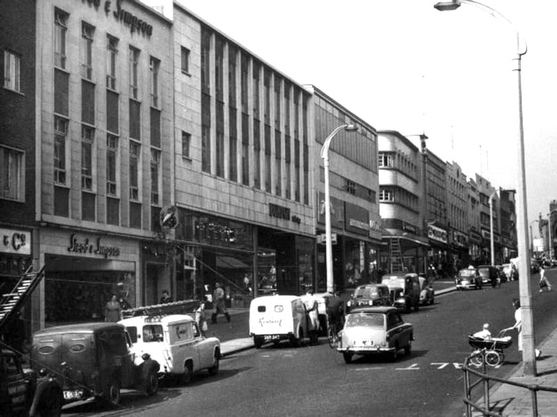 Kirkgate, Leeds, on a busy day in around 1970