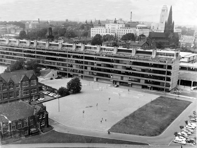 The vast campus of Leeds University in September 1971