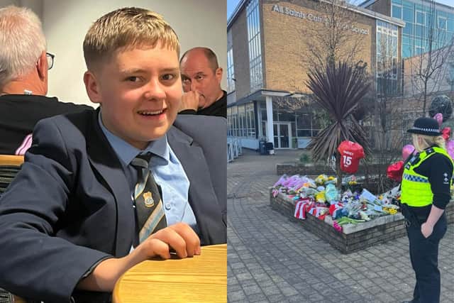 15-year-old Mohammed Umar Khan stabbed classmate Harvey Willgoose, also 15, during an incident in the courtyard of their school, All Saints Catholic High School, a few minutes into the lunch break on February 3, 2025