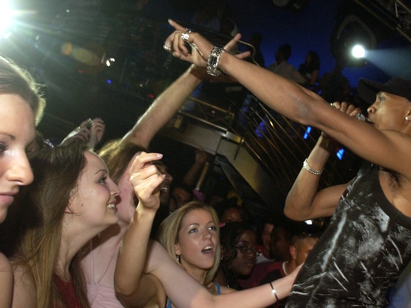 Smujji (right) at the MTV Base Party at City Nightclub, Edinburgh, in 2004
