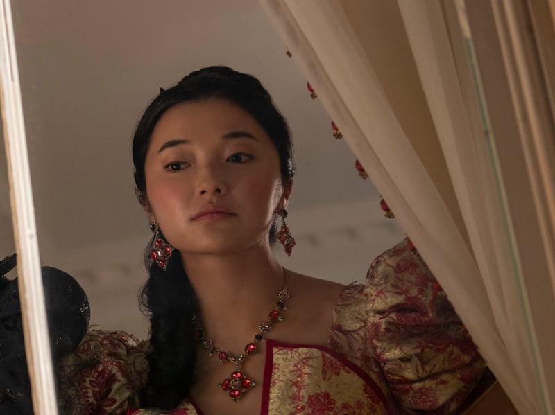 Having recently appeared in A Big Bold Beautiful Journey, Michelle Mao plays Rosamund Li in Bridgerton season four. The new cast member plays Araminta’s eldest daughter and her most prized possession. Beautiful, vain and eager to please her mother, Rosamund is determined to get what she wants — Benedict.