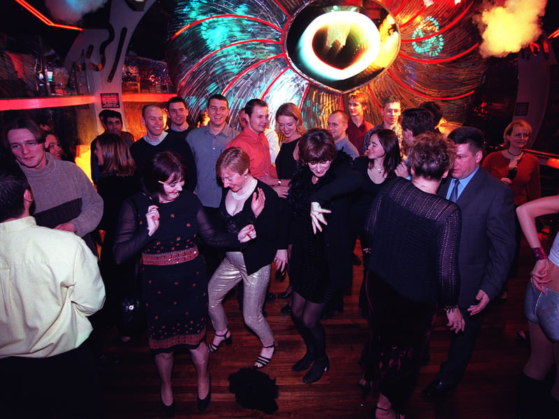 Revellers inside the new Eros nightclub in Fountainbridge, Edinburgh, in November 1999