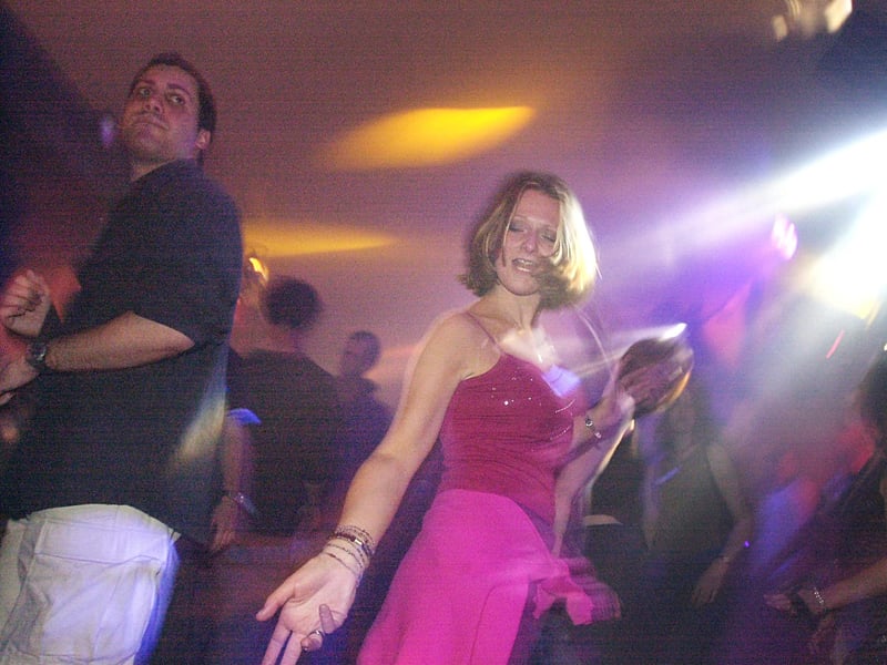 Ashleigh Davis on the dance floor at Gaia nightclub in May 2000
