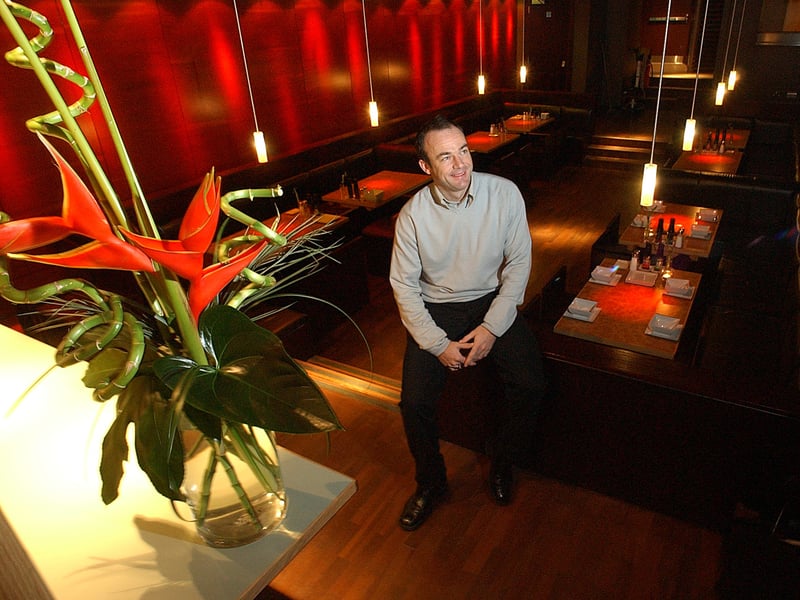 Manager David Hall in the Opal Lounge bar, nightclub and restaurant, on George Street, in February 2002