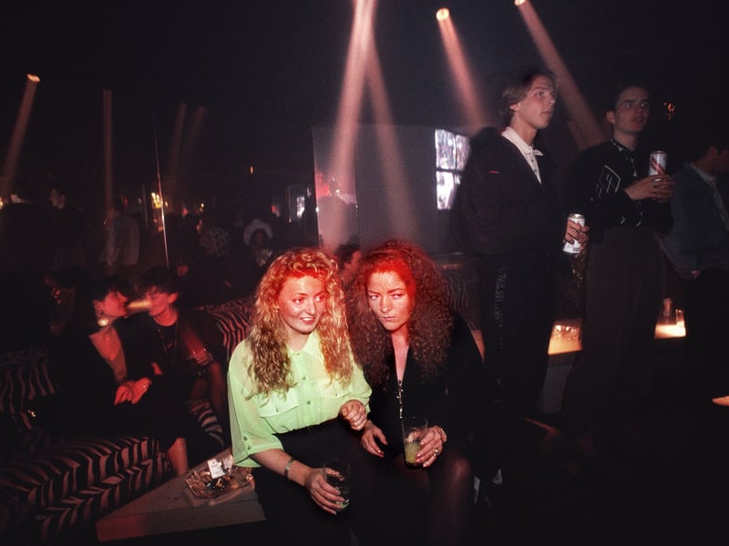 Teenage girls drinking in a Glasgow nightclub in March 1990