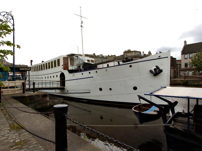 The Ocean Mist berthed at the Shore, Leith, in May 2006, when it was set to be opened as a piano bar nightclub