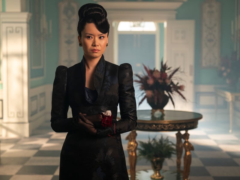 Scottish actress Katie Leung is likely best known for her role as Cho Chang in Harry Potter, but she has also appeared in shows such as Annika, Nightsleeper and Arcane. In Bridgerton season four, Leung plays Lady Araminta Gun. With two daughters from her previous marriage, she married Richard Gunningworth, Earl of Penwood, discovering that his ward Sophie was actually his illegitimate daughter. When he died, she took Sophie in but kept her dowry for herself.