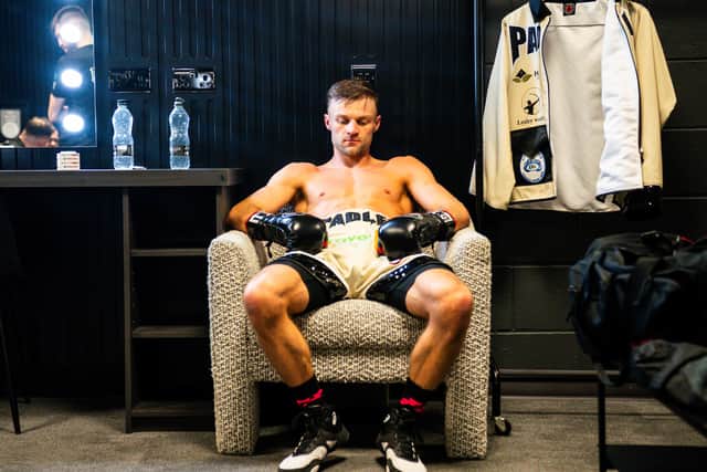 On the throne Josh Padley relaxes before EBU Super Featherweight Title fight 31 January 2026.