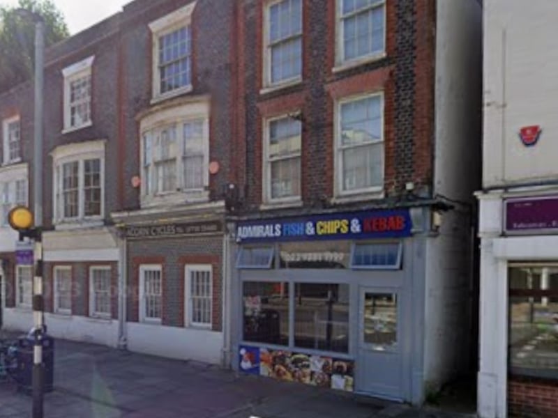 Admirals Fish & Chips & Kebab at 60 Queen Street, Portsmouth, received a rating of five on January 6.