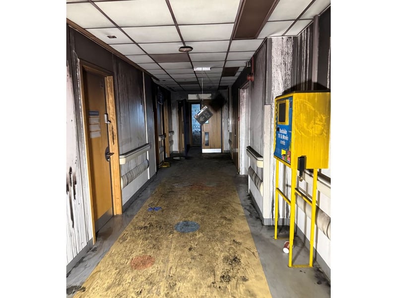 Pictures show the extent of the damage caused by the fire.