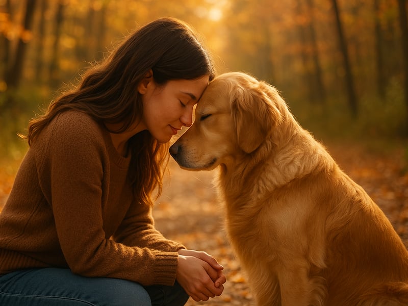 When dogs lean into you, they’re looking for closeness and security. This behaviour often occurs when they’re seeking reassurance or simply enjoying the physical connection. A dog sitting on your feet might also be a sign of affection and a subtle way of ‘claiming’ you as theirs.